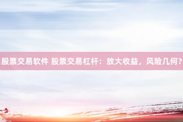 股票交易软件 股票交易杠杆：放大收益，风险几何？
