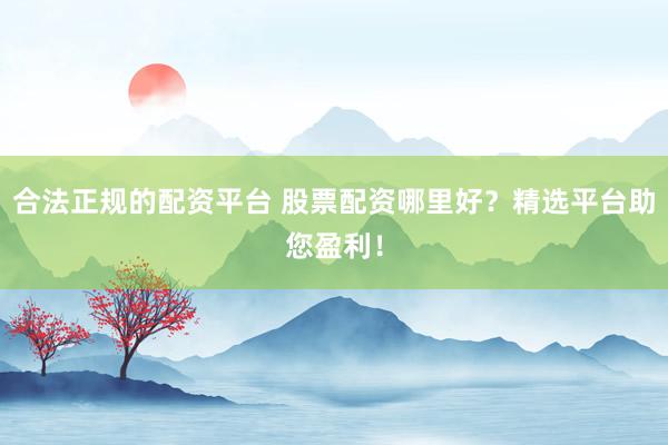 合法正规的配资平台 股票配资哪里好？精选平台助您盈利！