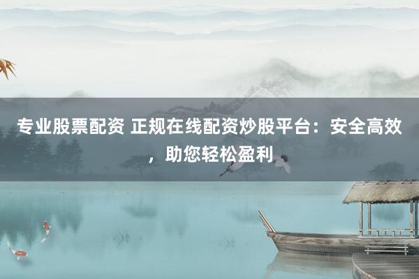 专业股票配资 正规在线配资炒股平台：安全高效，助您轻松盈利