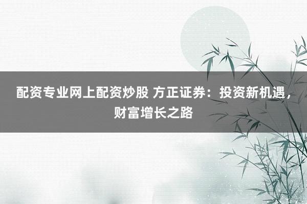 配资专业网上配资炒股 方正证券：投资新机遇，财富增长之路