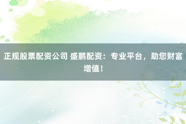 正规股票配资公司 盛鹏配资：专业平台，助您财富增值！