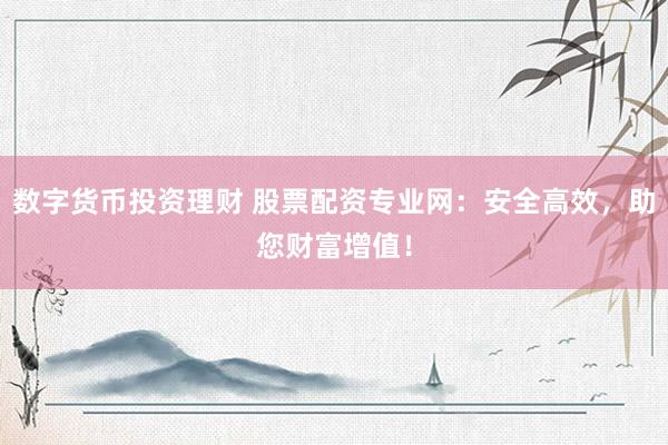数字货币投资理财 股票配资专业网：安全高效，助您财富增值！